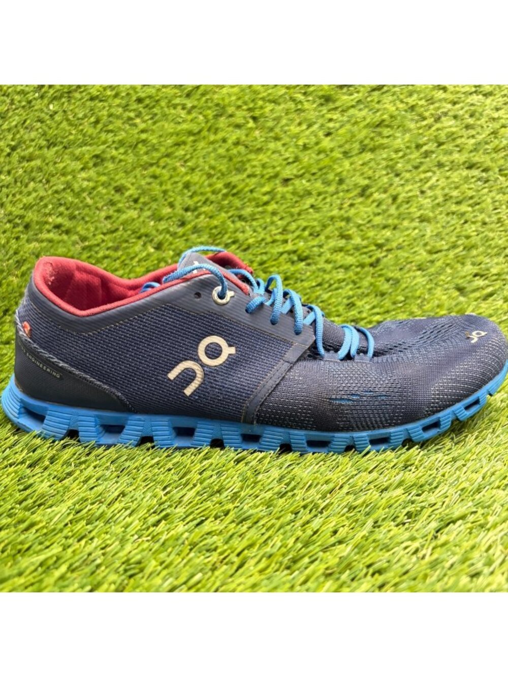 On Cloud X Mens‎ Size 9.5 Navy Blue Athletic Running Walking Shoes Sneakers